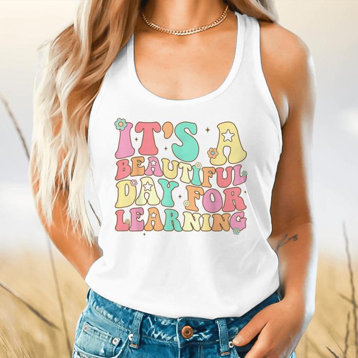 It's Beautiful Day For Learning Retro Teacher Students Women Flowy Tank, gift for family, gift for coworker It's Beautiful Day For Learning Retro Teacher Students Women Flowy Tank, gift for family, gift for coworker