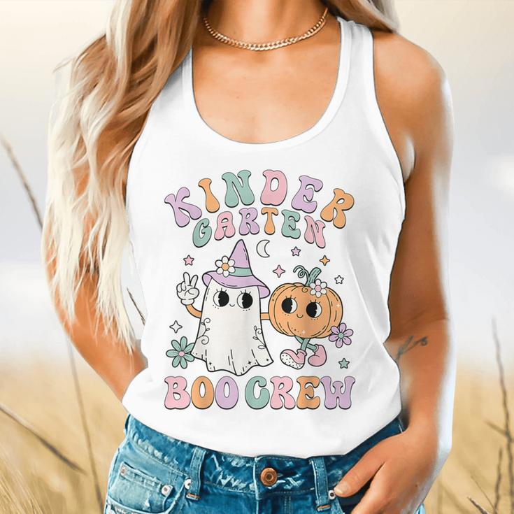 Kindergarten Boo Crew Halloween Floral Ghost Kinder Teacher Flowy Tank, gift for family, gift for coworker Kindergarten Boo Crew Halloween Floral Ghost Kinder Teacher Flowy Tank, gift for family, gift for coworker