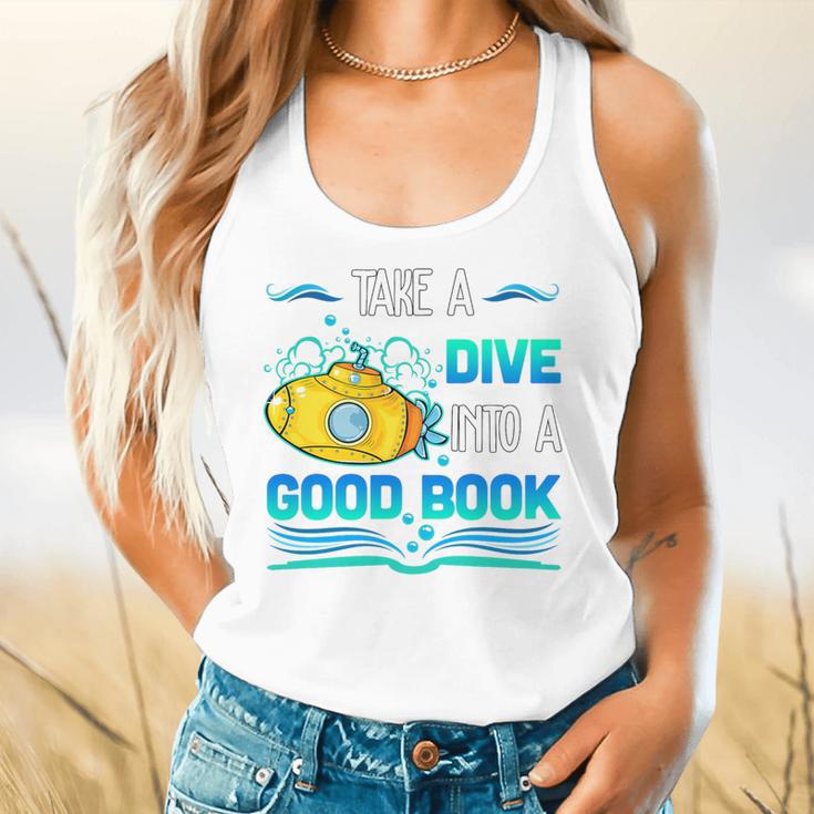 Librarian Teacher Dive Into A Good Book Reading Premium Tri-Blend Flowy Tank, gift for family, gift for coworker Librarian Teacher Dive Into A Good Book Reading Premium Tri-Blend Flowy Tank, gift for family, gift for coworker