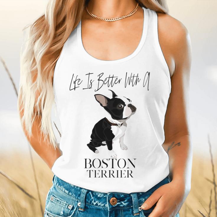 Life Is Better With A Boston Terrier Dog For Lover Flowy Tank, gift for family, gift for coworker