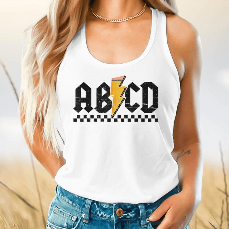 Lightning Pencil Rock'n Roll ABCD Teacher Back To School Kid Flowy Tank, gift for family, gift for coworker Lightning Pencil Rock'n Roll ABCD Teacher Back To School Kid Flowy Tank, gift for family, gift for coworker