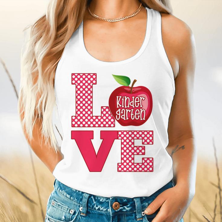 Love Kindergarten Cute Apple School Teacher Flowy Tank, gift for family, gift for coworker Love Kindergarten Cute Apple School Teacher Flowy Tank, gift for family, gift for coworker