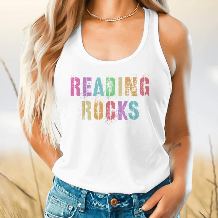 READING ROCKS English Teacher ELA ABCD Read Star Kinder Flowy Tank, gift for family, gift for coworker READING ROCKS English Teacher ELA ABCD Read Star Kinder Flowy Tank, gift for family, gift for coworker