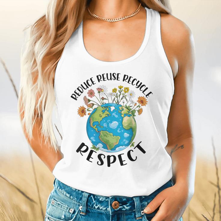 Reduce Reuse Recycle Respect Earth Day Teacher Girl Women Flowy Tank, gift for family, gift for coworker Reduce Reuse Recycle Respect Earth Day Teacher Girl Women Flowy Tank, gift for family, gift for coworker