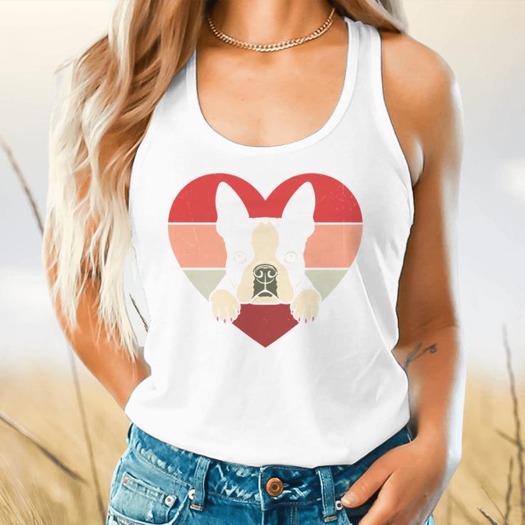 Retro Heart Boston Terrier Dog Vintage Valentine Flowy Tank, gift for family, gift for coworker