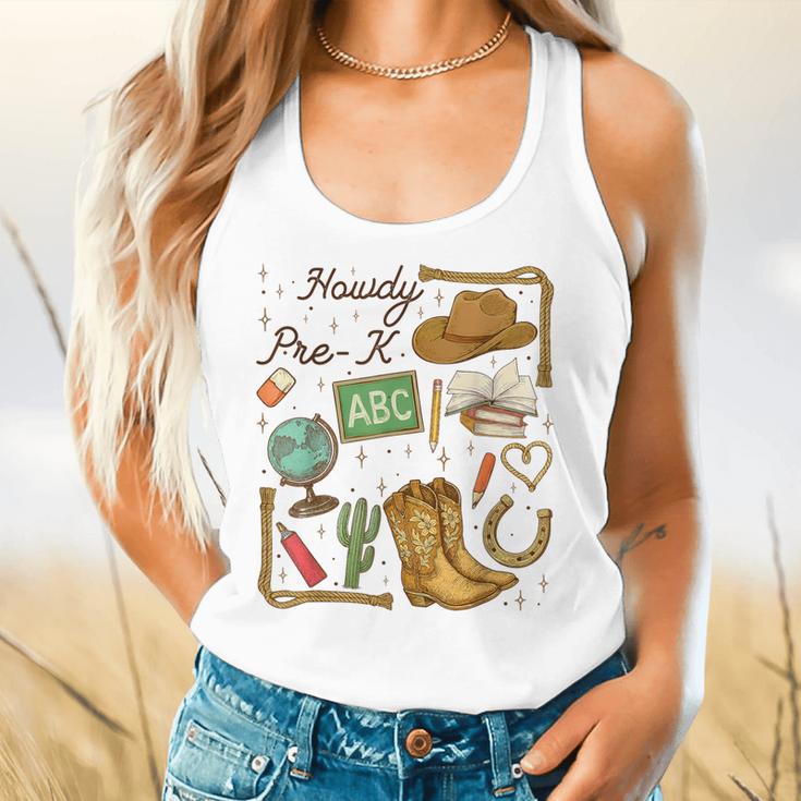 Retro Howdy Pre-K Back To School Western Teacher Flowy Tank, gift for family, gift for coworker Retro Howdy Pre-K Back To School Western Teacher Flowy Tank, gift for family, gift for coworker