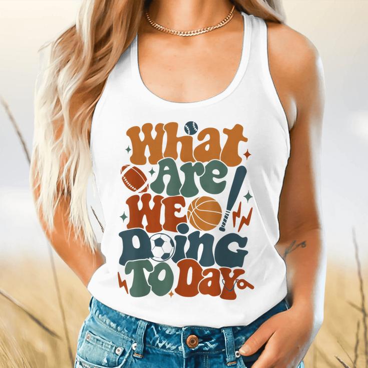 Retro PE Teacher What Are We Doing Today School Coach Women Flowy Tank, gift for family, gift for coworker Retro PE Teacher What Are We Doing Today School Coach Women Flowy Tank, gift for family, gift for coworker