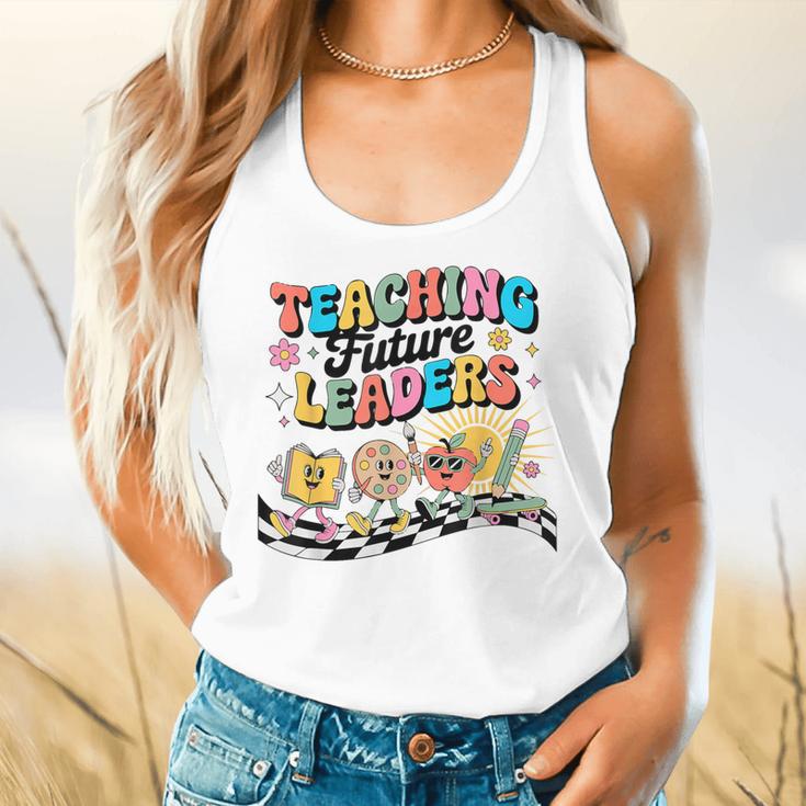 Retro Teaching Future Leaders Groovy Teacher Back To School Flowy Tank, gift for family, gift for coworker Retro Teaching Future Leaders Groovy Teacher Back To School Flowy Tank, gift for family, gift for coworker