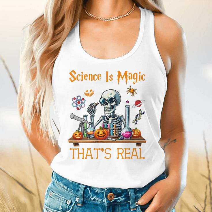 Science Is Magic Halloween Skeleton Students Teacher Flowy Tank, gift for family, gift for coworker