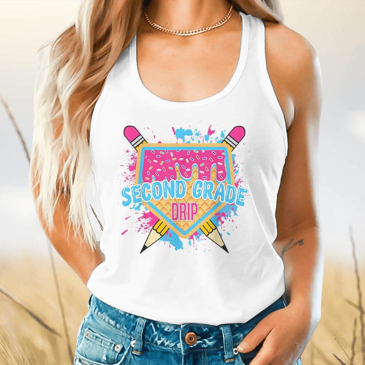 Second Grade Drip Ice Cream Home Plate Baseball Teachers Kid Flowy Tank, gift for family, gift for coworker Second Grade Drip Ice Cream Home Plate Baseball Teachers Kid Flowy Tank, gift for family, gift for coworker