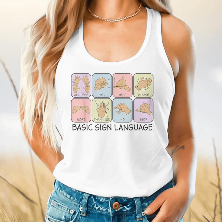 Basic Sign Language Speech Pathology Aac Sped Teacher Flowy Tank, gift for family, gift for coworker Basic Sign Language Speech Pathology Aac Sped Teacher Flowy Tank, gift for family, gift for coworker
