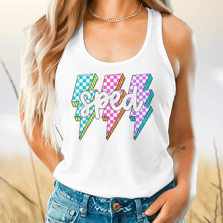 SPED Teacher Squad Lightning Bolt Special Education Flowy Tank, gift for family, gift for coworker SPED Teacher Squad Lightning Bolt Special Education Flowy Tank, gift for family, gift for coworker