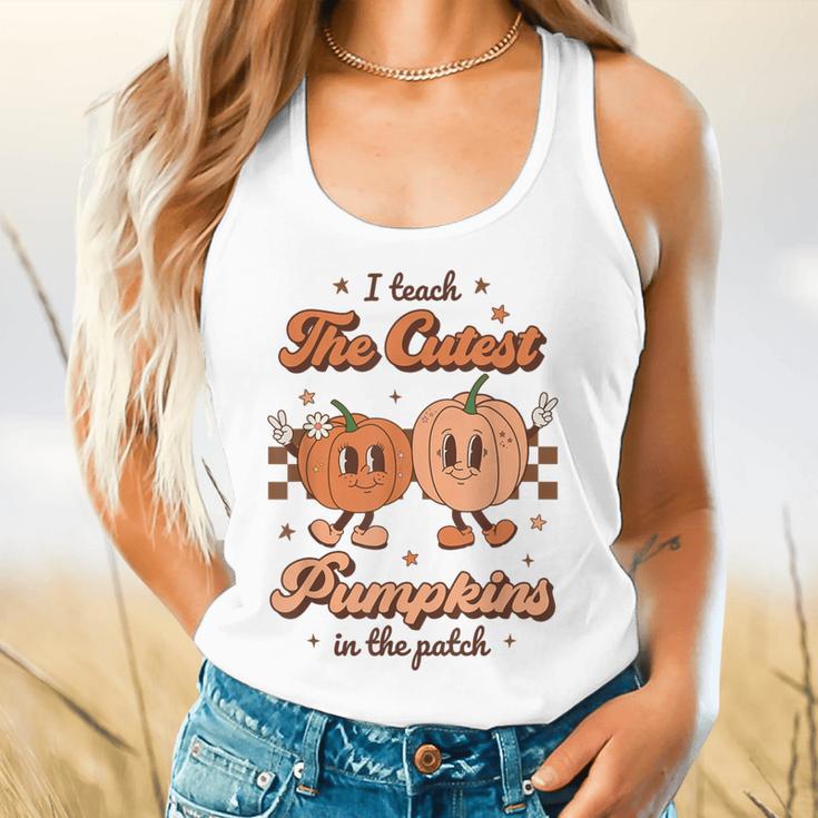 I Teach The Cutest Pumpkins In The Patch Retro Teacher Fall Flowy Tank, gift for family, gift for coworker I Teach The Cutest Pumpkins In The Patch Retro Teacher Fall Flowy Tank, gift for family, gift for coworker