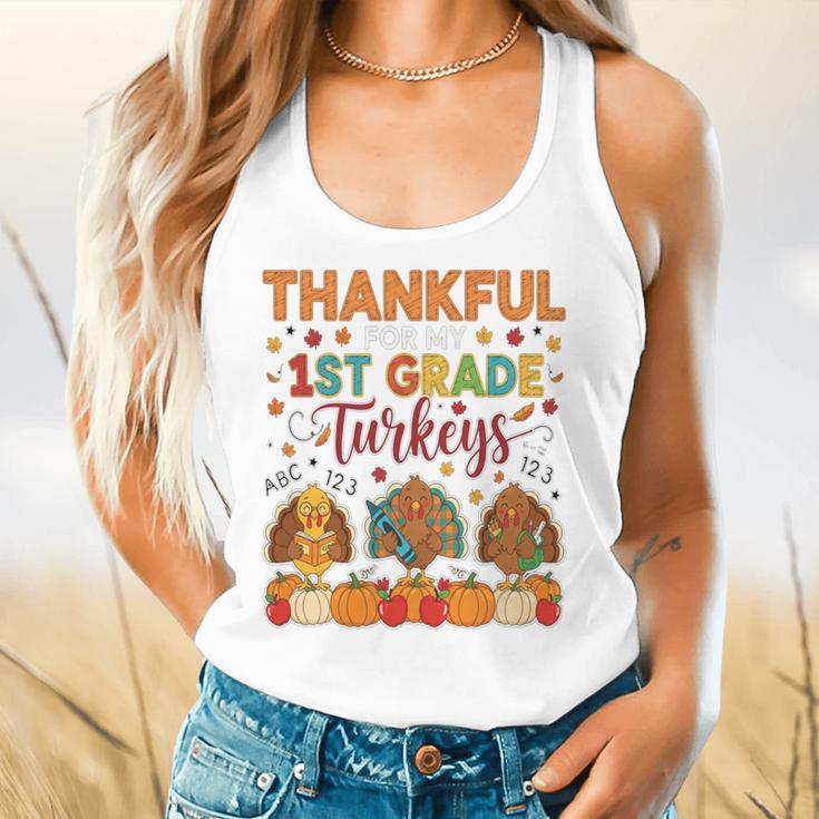 Teach Thanksgiving Teacher Thankful For My 1st Grade Turkeys Flowy Tank, gift for family, gift for coworker Teach Thanksgiving Teacher Thankful For My 1st Grade Turkeys Flowy Tank, gift for family, gift for coworker