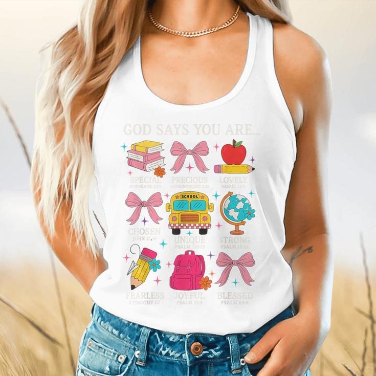 Teacher Christian God Says I Am Faith Religious Bible Verse Flowy Tank, gift for family, gift for coworker Teacher Christian God Says I Am Faith Religious Bible Verse Flowy Tank, gift for family, gift for coworker