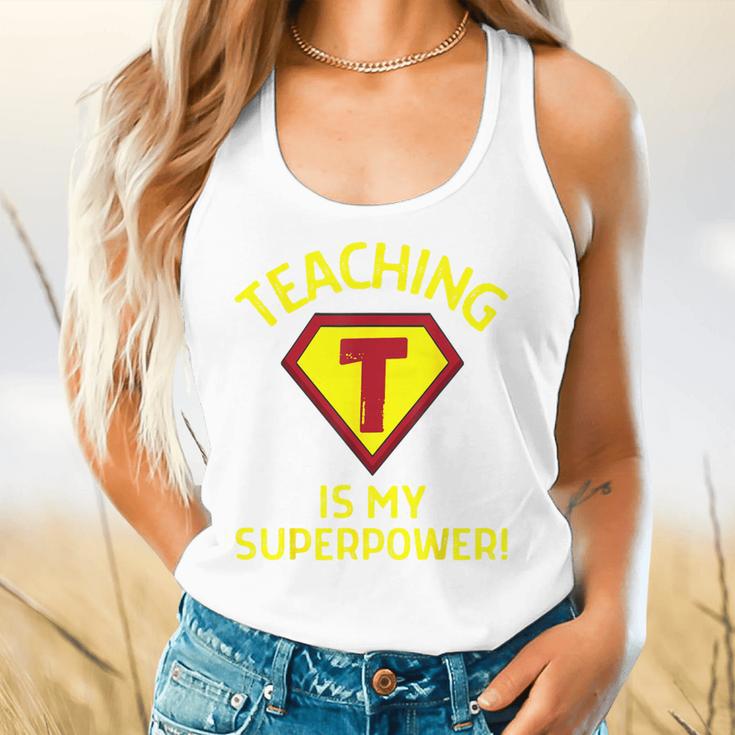 Teaching Is My Superpower Fun Elementary Teacher 1st Grade Flowy Tank, gift for family, gift for coworker Teaching Is My Superpower Fun Elementary Teacher 1st Grade Flowy Tank, gift for family, gift for coworker