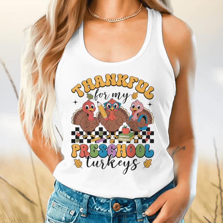 Thankful For My Preschool Turkeys Thanksgiving Teacher Fall Flowy Tank, gift for family, gift for coworker Thankful For My Preschool Turkeys Thanksgiving Teacher Fall Flowy Tank, gift for family, gift for coworker
