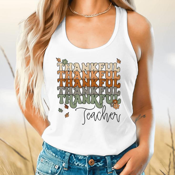 Thankful Teacher Thanksgiving Fall Pumpkin Turkey Flowy Tank, gift for family, gift for coworker Thankful Teacher Thanksgiving Fall Pumpkin Turkey Flowy Tank, gift for family, gift for coworker
