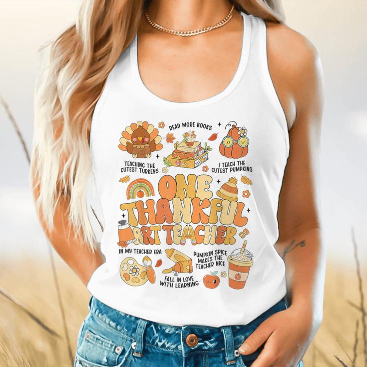 Thanksgiving One Thankful Art Teacher Fall Groovy Men Women Flowy Tank, gift for family, gift for coworker Thanksgiving One Thankful Art Teacher Fall Groovy Men Women Flowy Tank, gift for family, gift for coworker