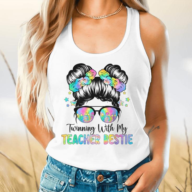 Twin Day Friends Teacher Twinning With My Bestie Flowy Tank, gift for family, gift for coworker Twin Day Friends Teacher Twinning With My Bestie Flowy Tank, gift for family, gift for coworker
