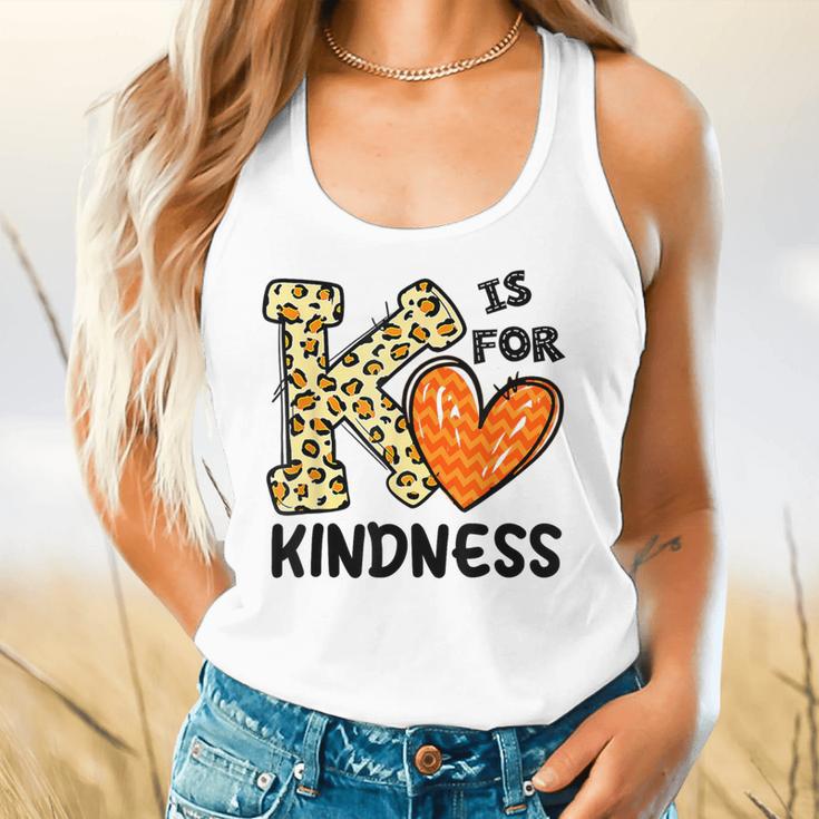 Unity Day K Is For Kindness Anti Bullying Orange Teacher Men Women Kids Flowy Tank, gift for family, gift for coworker