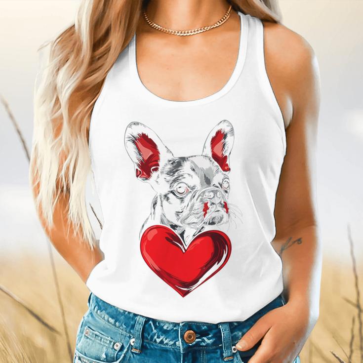 Valentine's Day Boston Terrier Dog Vector Flowy Tank, gift for family, gift for coworker