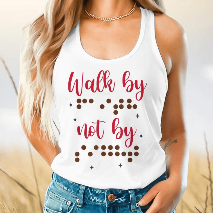Visually Impaired Teacher Braille Bible Verse Walk By Faith Flowy Tank, gift for family, gift for coworker Visually Impaired Teacher Braille Bible Verse Walk By Faith Flowy Tank, gift for family, gift for coworker