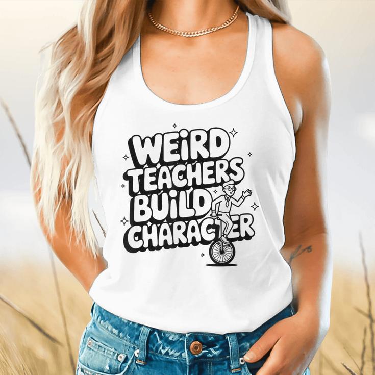 Weird Teachers Build Character School Pun Flowy Tank, gift for family, gift for coworker Weird Teachers Build Character School Pun Flowy Tank, gift for family, gift for coworker