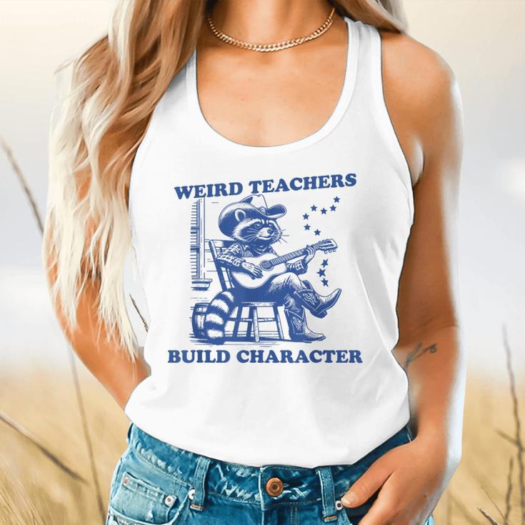 Weird Teachers Build Character Shirt Raccoon Teacher Flowy Tank, gift for family, gift for coworker Weird Teachers Build Character Shirt Raccoon Teacher Flowy Tank, gift for family, gift for coworker