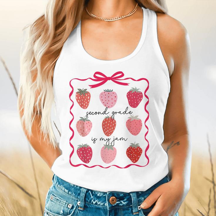 Women Second Grade Is My Jam Strawberry First Kids Teacher Flowy Tank, gift for family, gift for coworker Women Second Grade Is My Jam Strawberry First Kids Teacher Flowy Tank, gift for family, gift for coworker