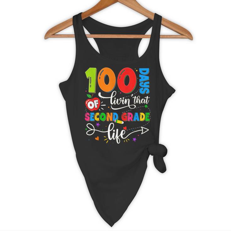 100 Days Of Living That 2nd Grade Life Boy Girl Teacher Flowy Tank, novelty gifts, funny gifts 100 Days Of Living That 2nd Grade Life Boy Girl Teacher Flowy Tank, novelty gifts, funny gifts