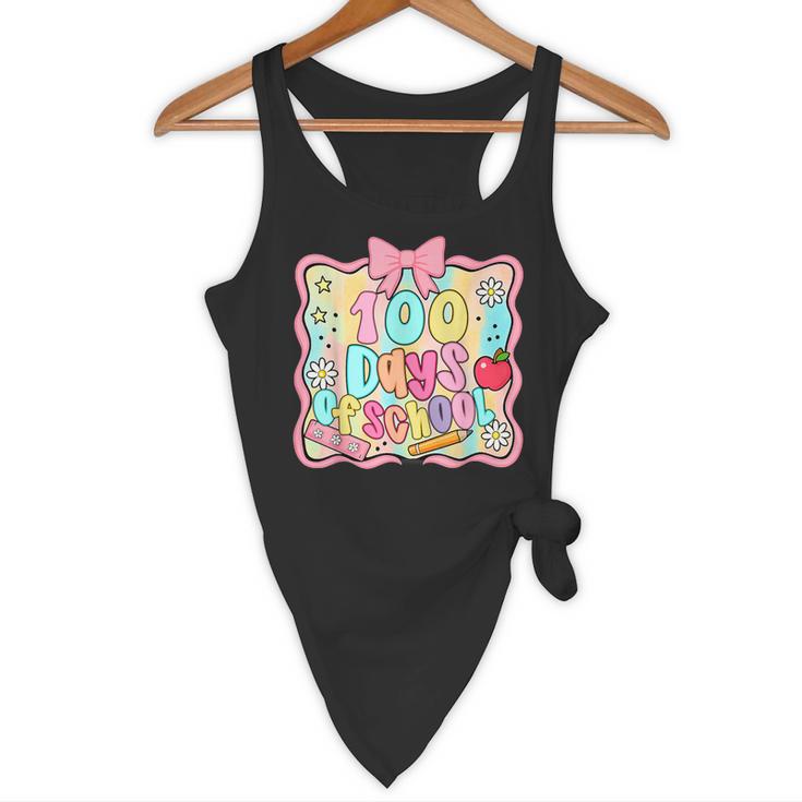 100 Days Of School Preppy 100th Day Of School Teacher Kids Flowy Tank, novelty gifts, funny gifts 100 Days Of School Preppy 100th Day Of School Teacher Kids Flowy Tank, novelty gifts, funny gifts