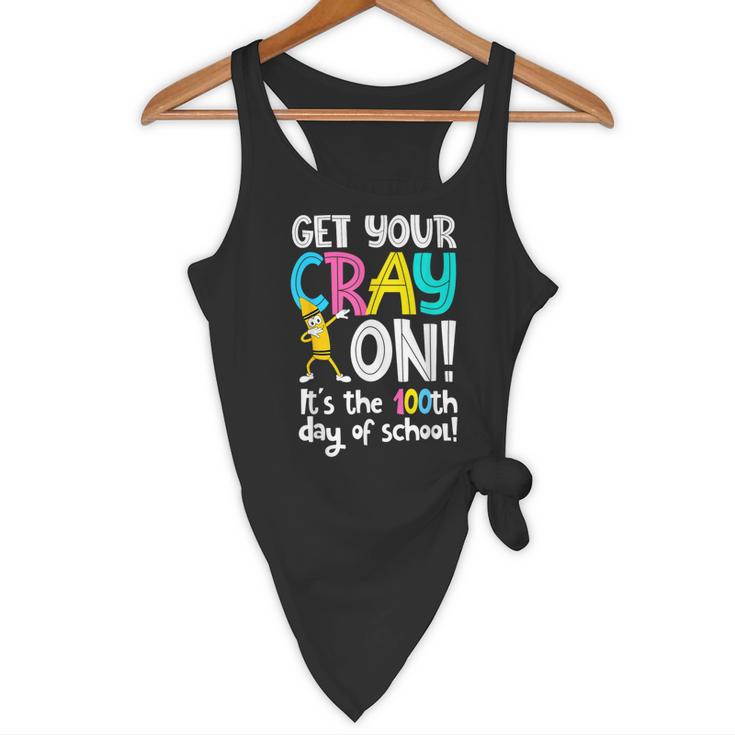 100th Day Of School Get Your Cray On Teacher Flowy Tank, novelty gifts, funny gifts 100th Day Of School Get Your Cray On Teacher Flowy Tank, novelty gifts, funny gifts