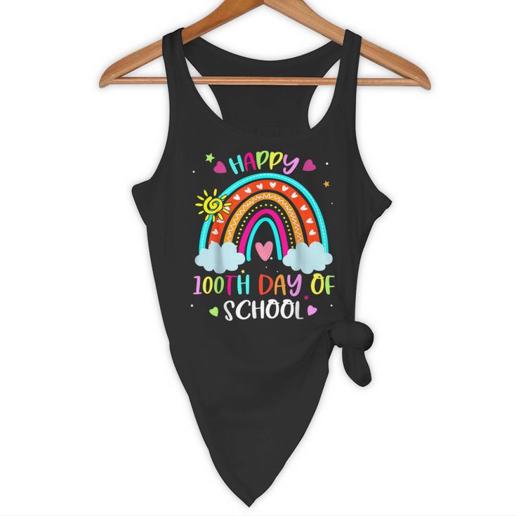 100th Day Of School Rainbow Happy 100 Days Smarter Teacher Flowy Tank, novelty gifts, funny gifts
