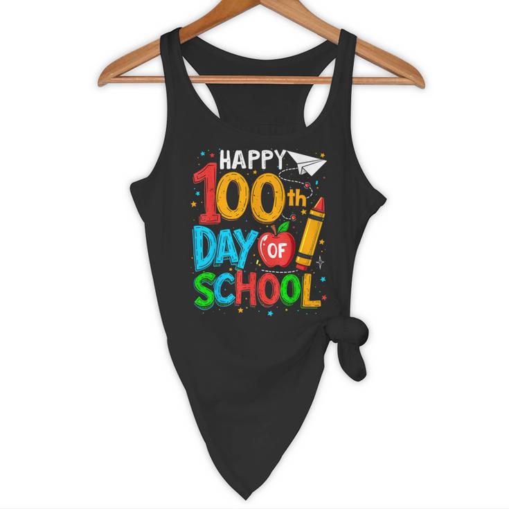 100th Day Of School Teachers Kids Happy 100 Days Flowy Tank, novelty gifts, funny gifts