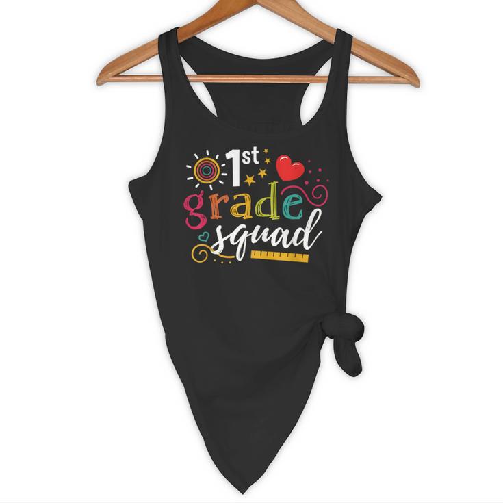 1st First Grade Squad Student Teacher Back To School Flowy Tank, novelty gifts, funny gifts
