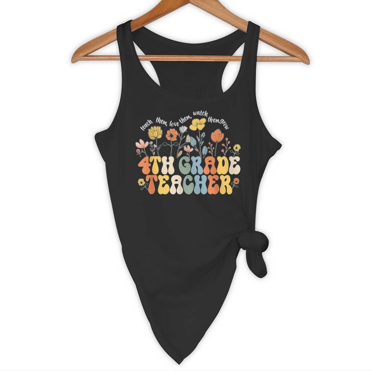 4th Fourth Grade Teacher Appreciation Teaching Wildflowers Flowy Tank, novelty gifts, funny gifts