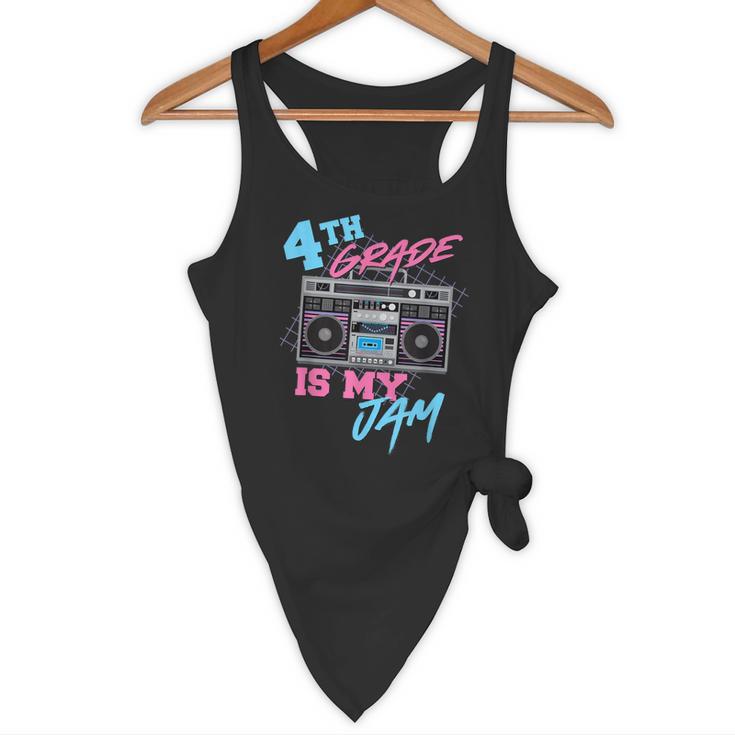 4th Grade Is My Jam Vintage 80s Boombox Teacher Student Flowy Tank, novelty gifts, funny gifts