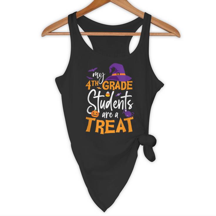 My 4th Grade Students Are a Treat Teacher Halloween Witch For Men Women Kids Flowy Tank, novelty gifts, funny gifts