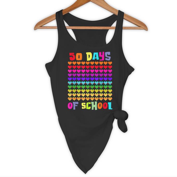 50 Days Of School Hearts Teacher Happy 50th Day Of School Flowy Tank, novelty gifts, funny gifts 50 Days Of School Hearts Teacher Happy 50th Day Of School Flowy Tank, novelty gifts, funny gifts