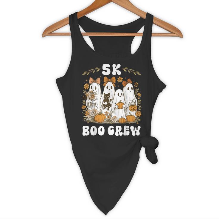 5K Boo Crew Halloween Teacher K5 Floral Ghost Trick Or Teach Flowy Tank, novelty gifts, funny gifts