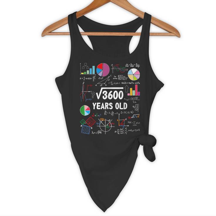 60 Year Old Math Teacher Square Root Of 3600 60th Birthday Flowy Tank, novelty gifts, funny gifts