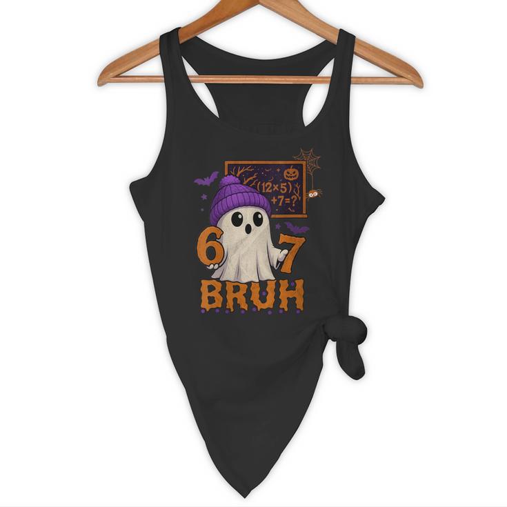 67 Teacher Halloween Ghost Six Seven Meme Math Equation Bruh Flowy Tank, novelty gifts, funny gifts