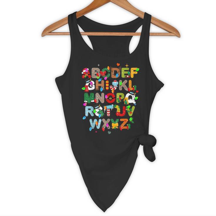 ABCs Learning Kindergarten Teacher Christmas Lights Alphabet For Men Women Kids Flowy Tank, novelty gifts, funny gifts ABCs Learning Kindergarten Teacher Christmas Lights Alphabet For Men Women Kids Flowy Tank, novelty gifts, funny gifts