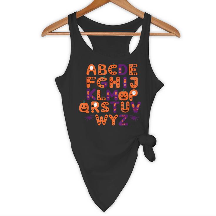 ABCs Learning Kindergarten Teacher Halloween Alphabet Flowy Tank, novelty gifts, funny gifts