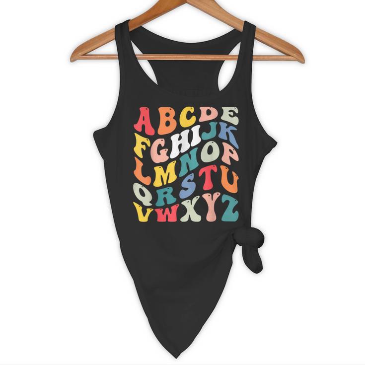 Alphabet Hi Back To School ABC Pre K Kindergarten Teacher Flowy Tank, novelty gifts, funny gifts Alphabet Hi Back To School ABC Pre K Kindergarten Teacher Flowy Tank, novelty gifts, funny gifts