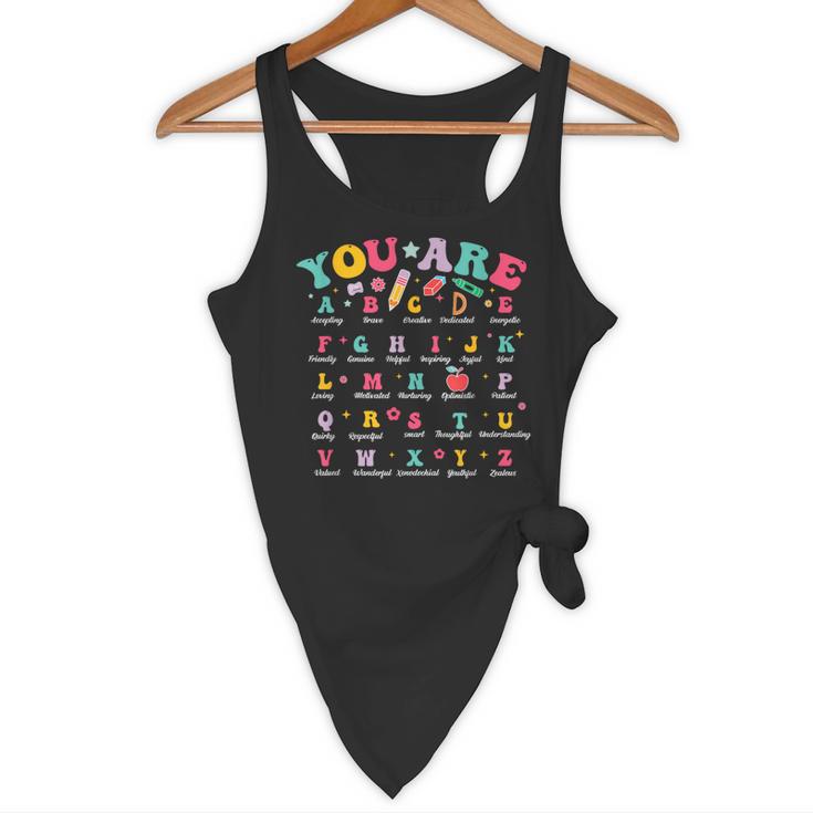 Alphabet Positive Affirmations Back To School Teacher Flowy Tank, novelty gifts, funny gifts