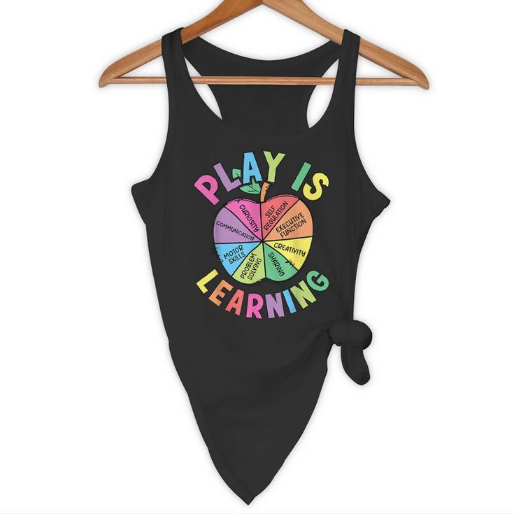 Apple Retro Play Is Learning Kindergarten Teacher Daycare Flowy Tank, novelty gifts, funny gifts