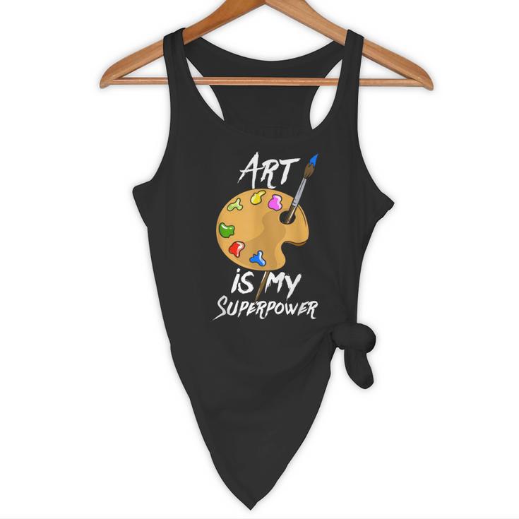 Art Is My Superpower Drawing Art Teacher Artists Flowy Tank, novelty gifts, funny gifts