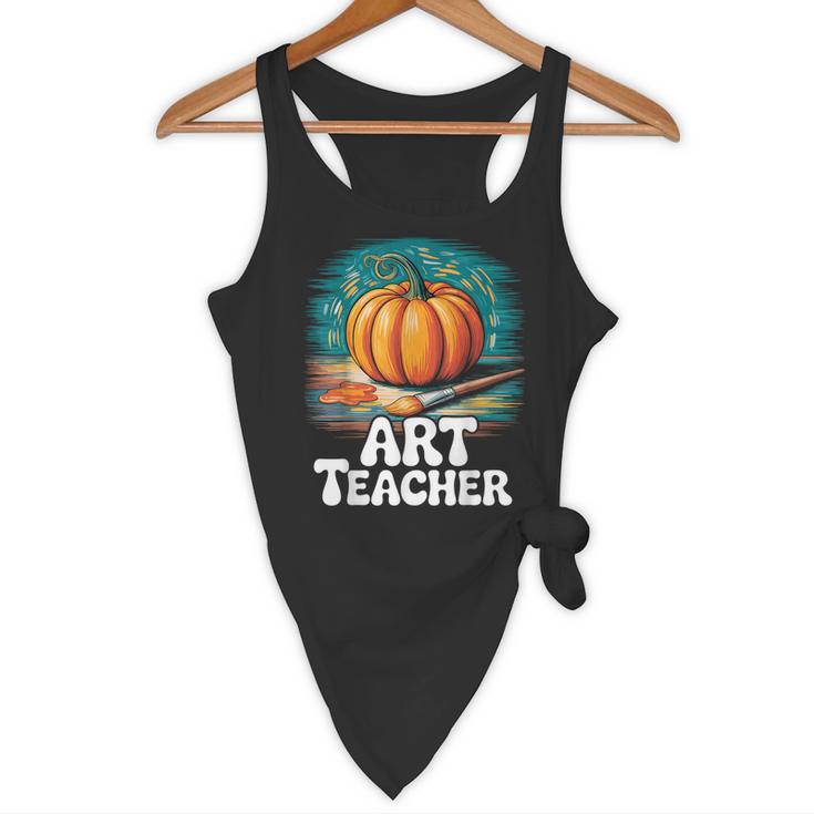 Art Teacher Pumpkin Painting Halloween Costume Flowy Tank, novelty gifts, funny gifts
